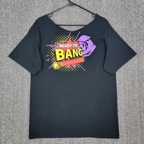 Phantom Fireworks T-Shirt Mens Small Black Ready To Bang Graphic Tee Cut Collar - Picture 1 of 8